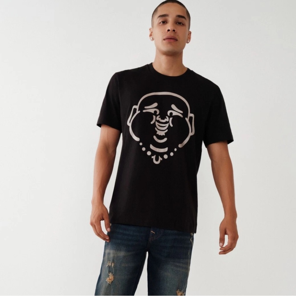 True Religion Short sleeve MATTE FOIL BUDDHA TEE - black - size M